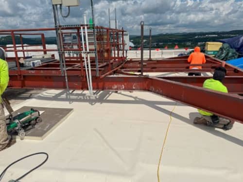 Heat welding test strip to insure proper temperature settings. 