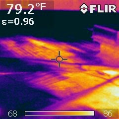 Infrared Thermogram of TPO roof system