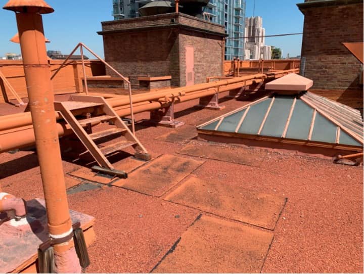 Numerous stairs and old style custom skylights