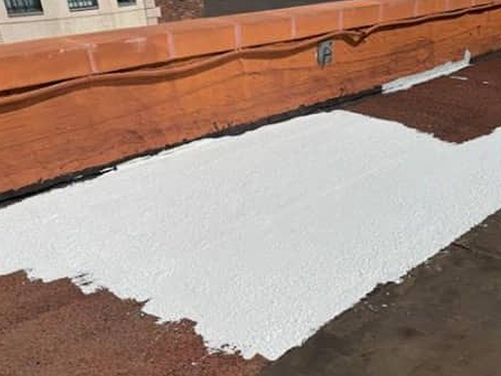 First layer of coating over repairs 