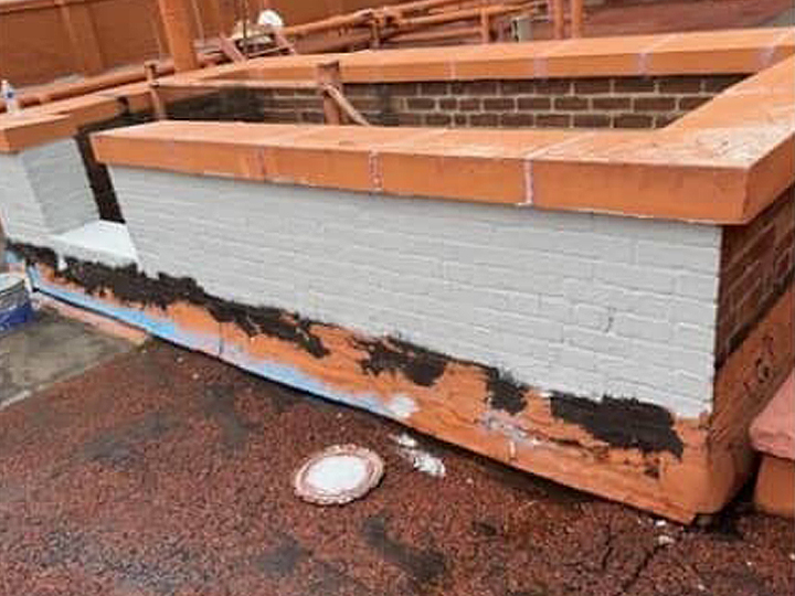 Another wall above counter flashings