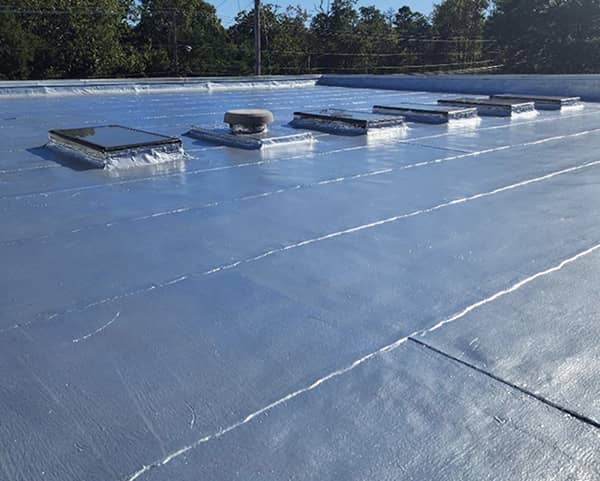 Completed area second coat which will provide the 20 year warranty. 